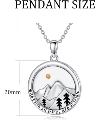 Mustard Seed Faith Necklace 925 Sterling Silver Faith Move Mountains Pendant Christian Jewelry for Women Girls B-silver-circl...