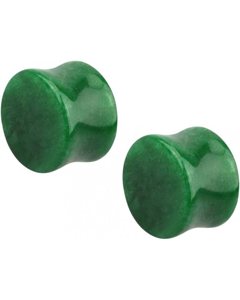 Natural Green Jade Stone Double Flared Plug Gauges, Sold as a Pair 8mm (0GA) $8.72 Body Jewelry