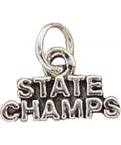 Sterling Silver 7" 4.5mm Charm Bracelet With Attached STATE CHAMPS Sports Word Charm $33.72 Bracelets