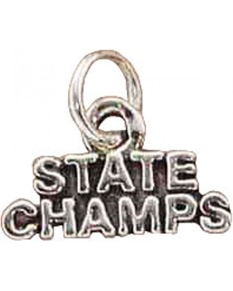 Sterling Silver 7" 4.5mm Charm Bracelet With Attached STATE CHAMPS Sports Word Charm $33.72 Bracelets