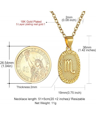 Gold Zodiac Necklace for Women Men, Constellation Coin Horoscope Astrology Pendant Necklaces Lucky Jewelry Personalized- 08. ...