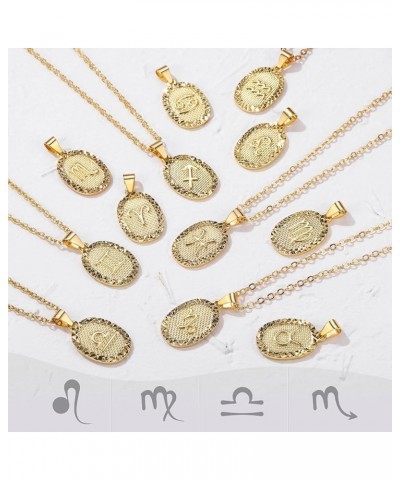 Gold Zodiac Necklace for Women Men, Constellation Coin Horoscope Astrology Pendant Necklaces Lucky Jewelry Personalized- 08. ...