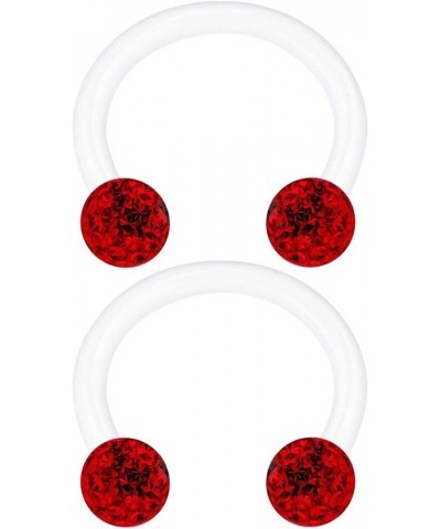 2PCS Acrylic Horseshoe Circular Barbell 16 Gauge 5/16 8mm 3mm Crystal Ball Lip Earrings Nose Piercing Jewelry See More Colors...