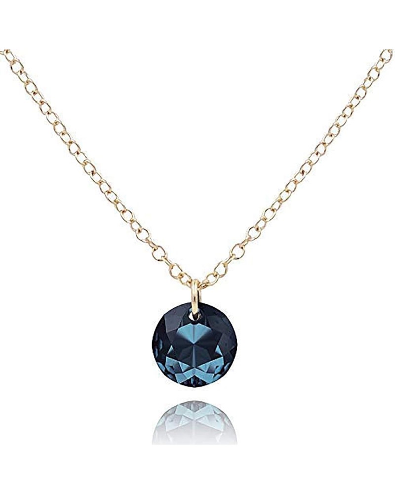 Jewelry Birthstone Crystal Necklace, Swarovski Crystal Gemstone, 14k Gold-filled and Sterling Silver Chain 16-18” 14k gold fi...