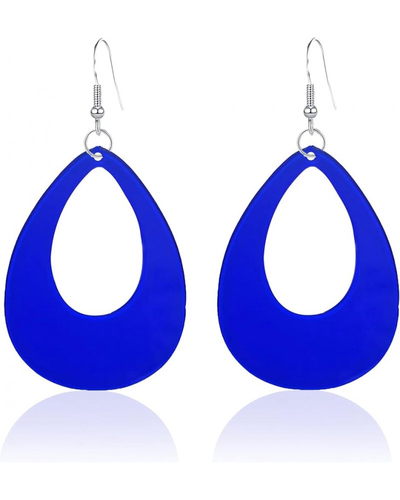 80s Earrings for Women Lightning Circular Oval Retro Neon Earring Dangle Drop Earring Girls Costume Party Blue $6.48 Earrings