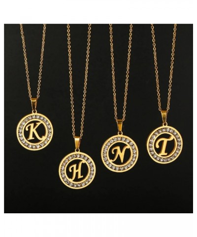 A-Z letter pendant necklace Attractive female initials chain necklace, inlaid crystal letter necklace P $6.25 Necklaces