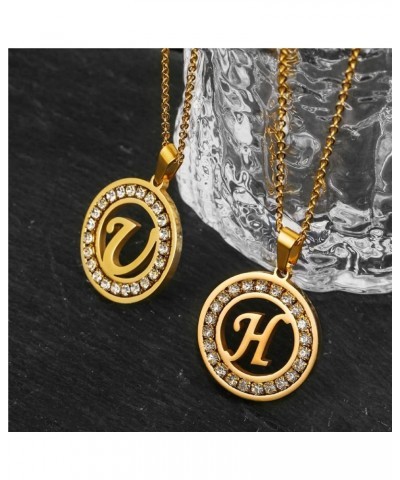 A-Z letter pendant necklace Attractive female initials chain necklace, inlaid crystal letter necklace P $6.25 Necklaces