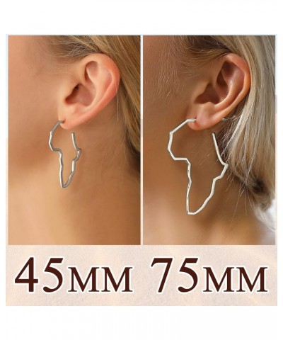 African Map Shaped Drop Earrings Stainless Steel/18K Gold Plated Statement Africa Jewelry Ear Charms for Women Teen Girls 02....