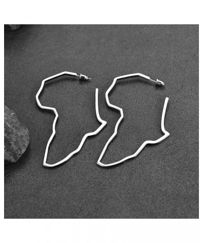 African Map Shaped Drop Earrings Stainless Steel/18K Gold Plated Statement Africa Jewelry Ear Charms for Women Teen Girls 02....