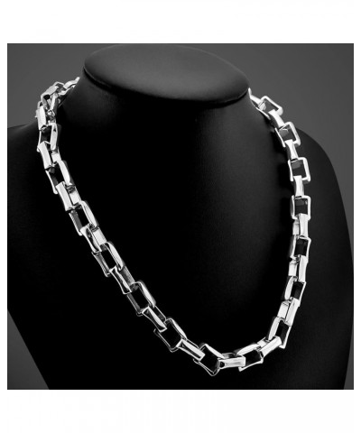 Men Solid 925 Sterling Silver Cable Rolo Link Chain Necklace Women 9MM &10MM-Curb Cuban Chain Thick Big Choker 18" 20" 22" 24...