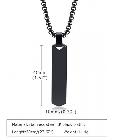 SHNIAN Personalized High Polished Stainless Steel 3D Vertical Bar Necklace Hebrew Blessing Pendant Necklace Inspirational Mea...