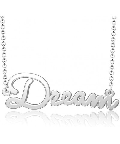 Personalized Stainless Steel Jewelry Inspirational Words Custom Name Necklace Dream $9.00 Necklaces