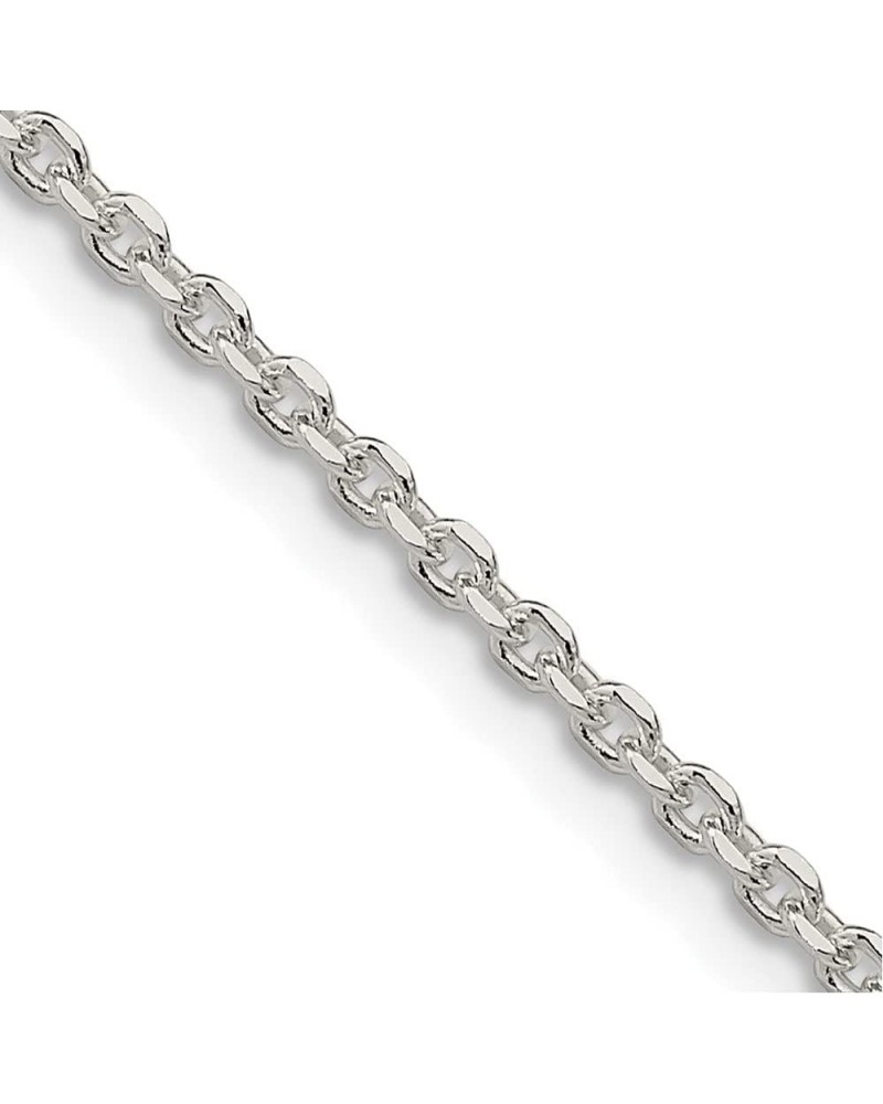 2mm Sterling Silver Solid Diamond Cut Cable Chain Necklace 24.0 Inches $30.79 Necklaces