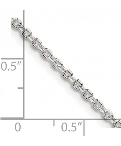 2mm Sterling Silver Solid Diamond Cut Cable Chain Necklace 24.0 Inches $30.79 Necklaces