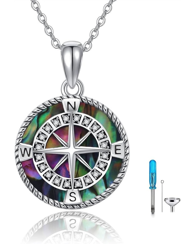 Compass Necklace Sterling Silver Compass Pendant Jewelry Gifts for Women Compass Urn Necklace $16.20 Necklaces