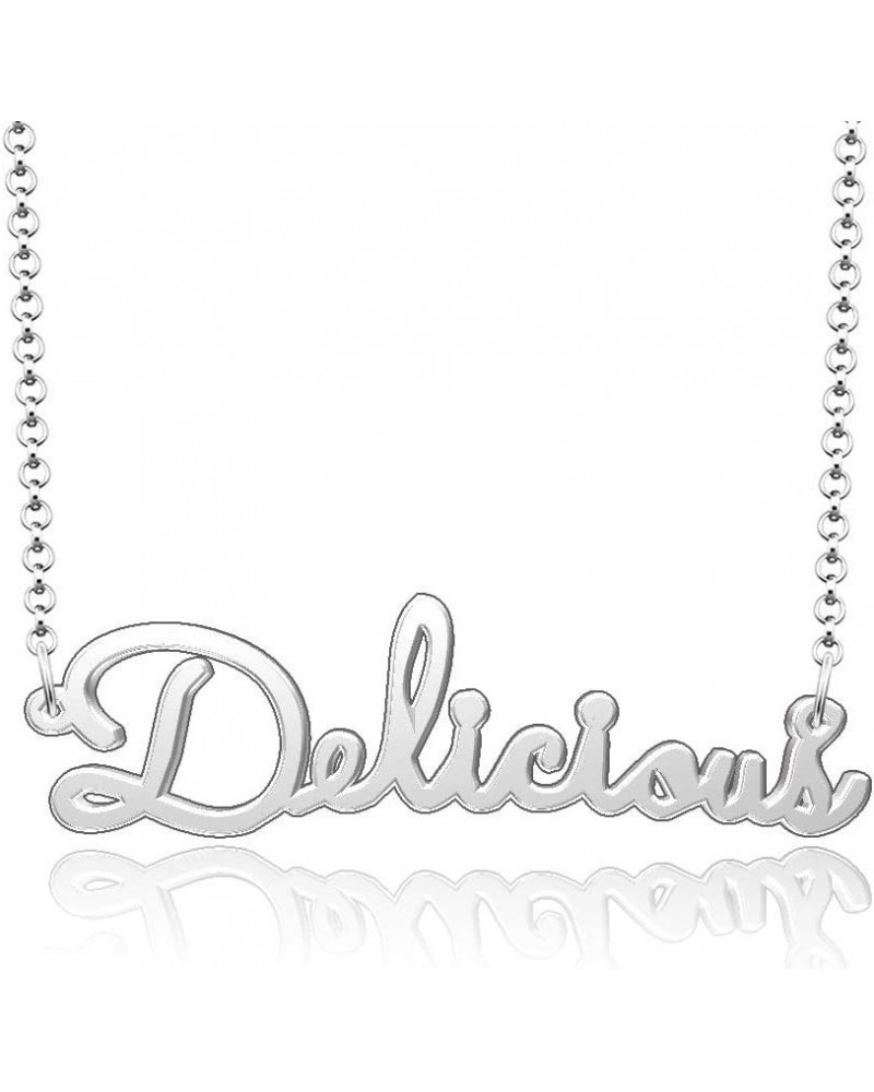 Personalized Stainless Steel Jewelry Inspirational Words Custom Name Necklace Delicious $9.00 Necklaces