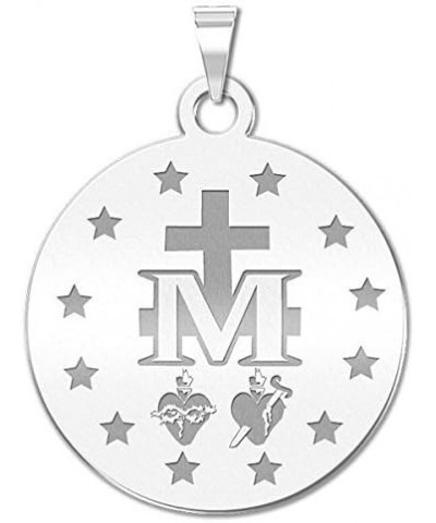 Miraculous Medal Necklace Catholic Virgin Mary Pendant Round Pendants for Women & Men Crafted in 10K/14K Yellow or White Gold...