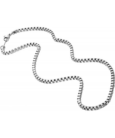 Stainless Steel Square Box Chain Link Necklace White 3mm wide 18.0 Inches $10.99 Necklaces