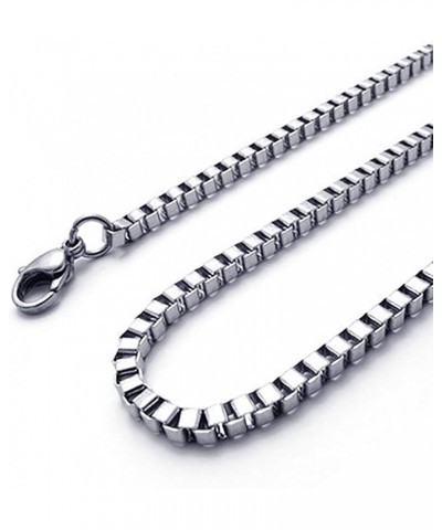 Stainless Steel Square Box Chain Link Necklace White 3mm wide 18.0 Inches $10.99 Necklaces