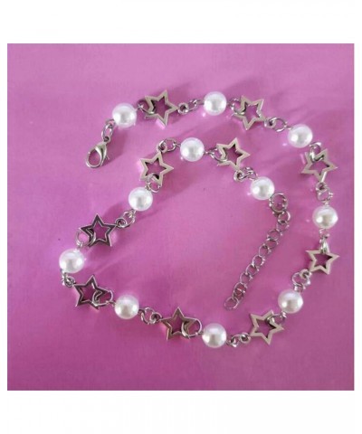 Egirl Jewelry Cool Hollow Star Pendant Necklace DIY Fashion Pearls Star Choker Y2K Necklace for Women Punk Accessories Star N...