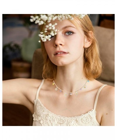 Daisy Necklace for Women White Daisy Flower Choker Necklace Summer Necklace Jewelry Daisy Choker $8.39 Necklaces