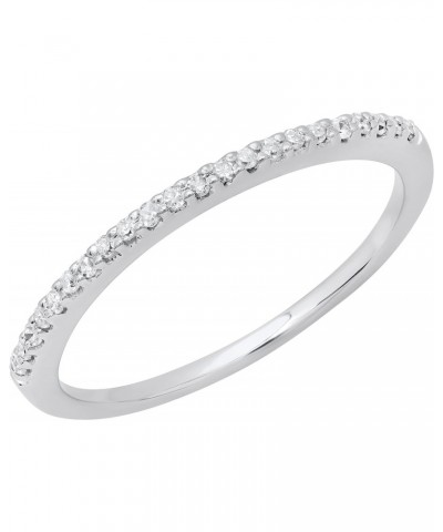 Round White Diamond Dainty Wedding Band for Women (0.12 ctw, Color I-J, Clarity I1-I2) in 14K White Gold, Size 5.5 $69.53 Bra...