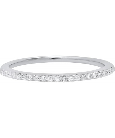 Round White Diamond Dainty Wedding Band for Women (0.12 ctw, Color I-J, Clarity I1-I2) in 14K White Gold, Size 5.5 $69.53 Bra...