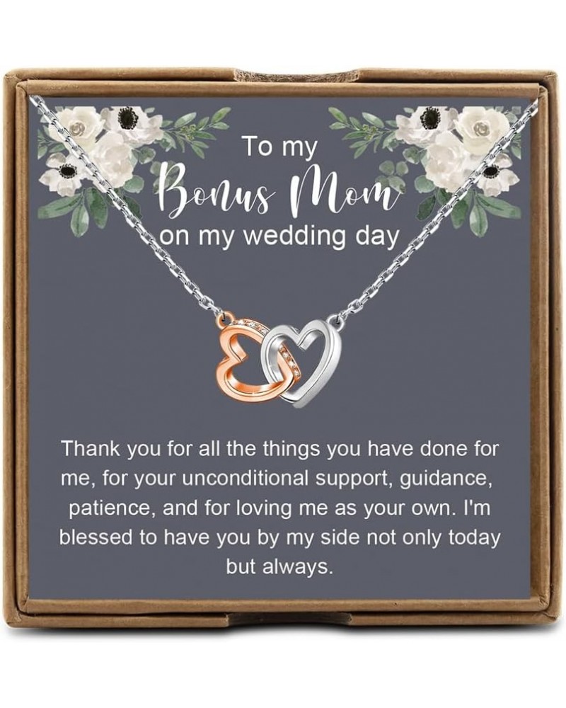 Step Mom Stepmother Gift, To My Bonus Mom On My Wedding Day Necklace, Bonus Mom Gifts from Daughters, Unbiological Mom Jewelr...