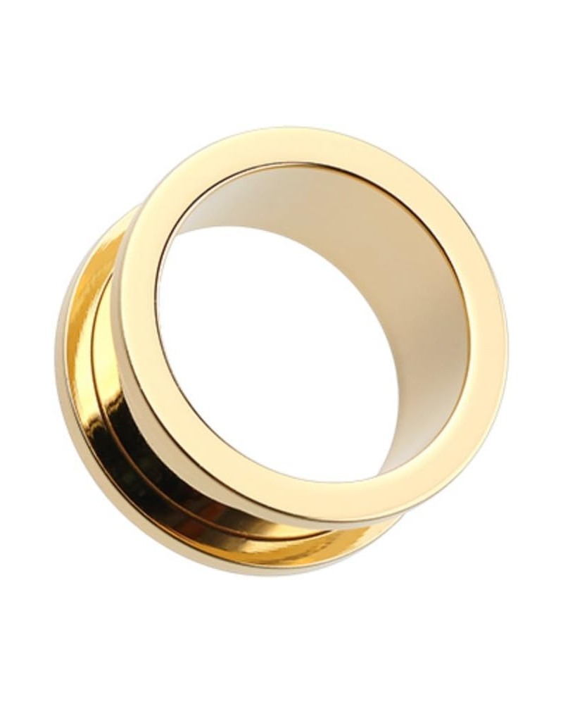 Gold Plated Screw-Fit Ear Gauge WildKlass Tunnel Plug (Sold as Pairs) 2 GA $12.22 Body Jewelry