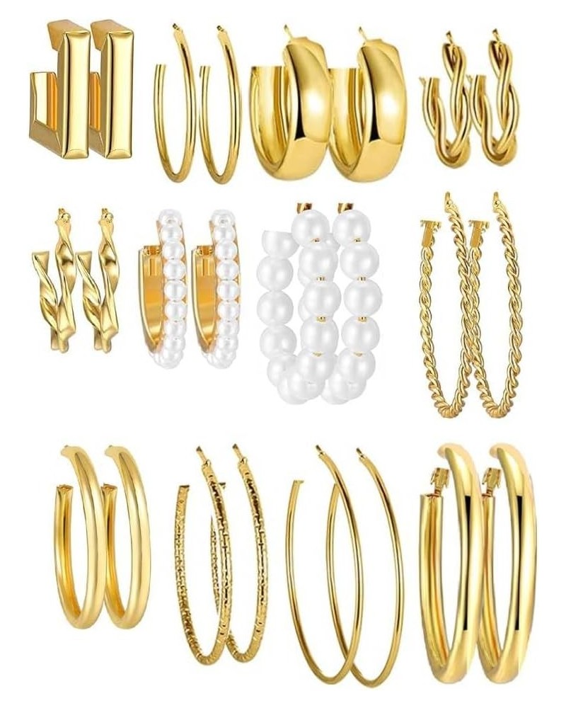 Gold Hoop Earrings Set Style 5 $5.00 Earrings