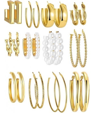 Gold Hoop Earrings Set Style 5 $5.00 Earrings