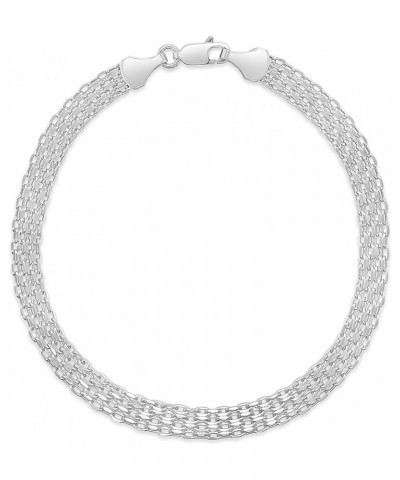 925 Sterling Silver Bismark Mesh Bracelet, Men's & Women's 4mm 7 inch $11.98 Bracelets