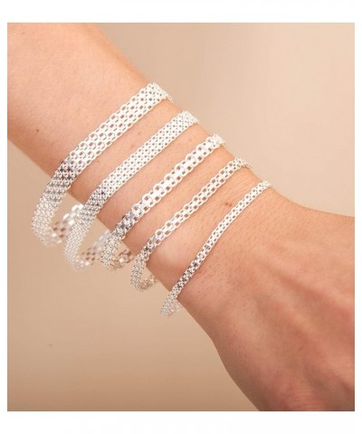 925 Sterling Silver Bismark Mesh Bracelet, Men's & Women's 4mm 7 inch $11.98 Bracelets