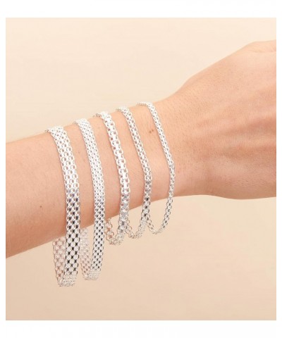 925 Sterling Silver Bismark Mesh Bracelet, Men's & Women's 4mm 7 inch $11.98 Bracelets