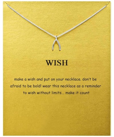 Friendship Anchor Compass Necklace Good Luck Elephant Pendant Chain Necklace with Message Card Gift Card Silver Fishbone $7.9...