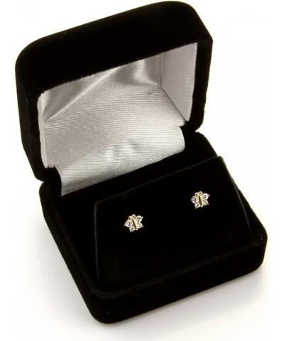 14k Yellow Gold 5mm Heart Bezel Stud Earrings with Screw Back - 2 Different Color Available Red $21.00 Earrings