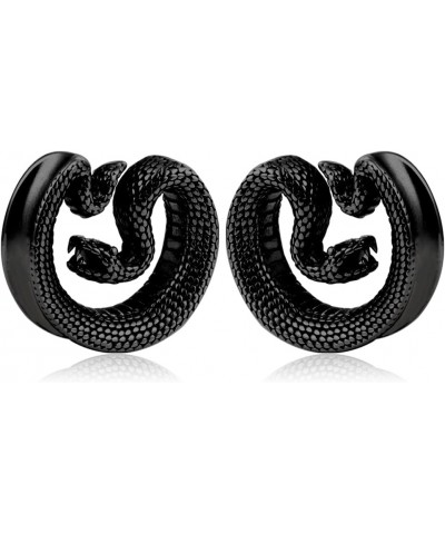 2 PCS 8mm-25mm Hypoallergenic 316 Stainless Steel Snake Vintage Saddle Plugs Weight Hangers Ear Gauges Tunnels Piercing Expan...