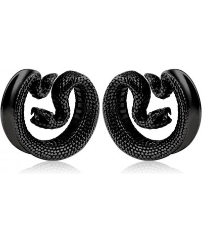 2 PCS 8mm-25mm Hypoallergenic 316 Stainless Steel Snake Vintage Saddle Plugs Weight Hangers Ear Gauges Tunnels Piercing Expan...