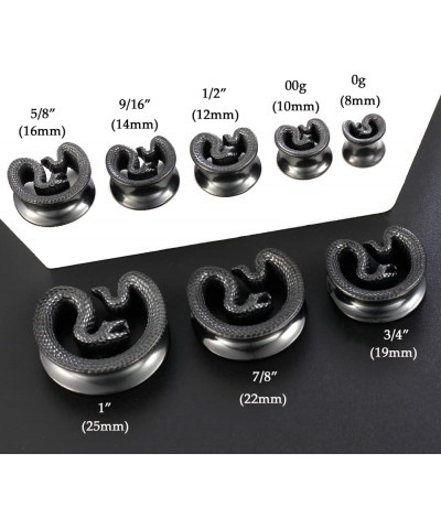 2 PCS 8mm-25mm Hypoallergenic 316 Stainless Steel Snake Vintage Saddle Plugs Weight Hangers Ear Gauges Tunnels Piercing Expan...