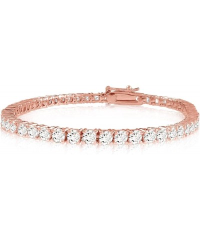 1-20 Carat LAB GROWN Classic Diamond Tennis Bracelet 4 Prong Ultra Premium Collection (E-F Color, VS2-SI1 Clarity) Rose Gold ...