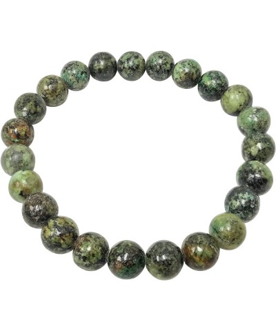 8mm Natural Round Gemstone Energy Power Crystal Beads Handmade Elastic Stretch Unisex Bracelet One Size Fits All african turq...