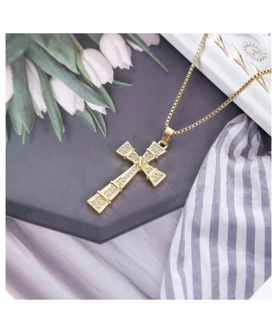 Cross Necklaces for Women Jewelry Necklaces for Teen Girls Women 16K Gold Plated Cross Pendant Choker Necklace Valentine's Da...