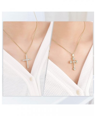 Cross Necklaces for Women Jewelry Necklaces for Teen Girls Women 16K Gold Plated Cross Pendant Choker Necklace Valentine's Da...