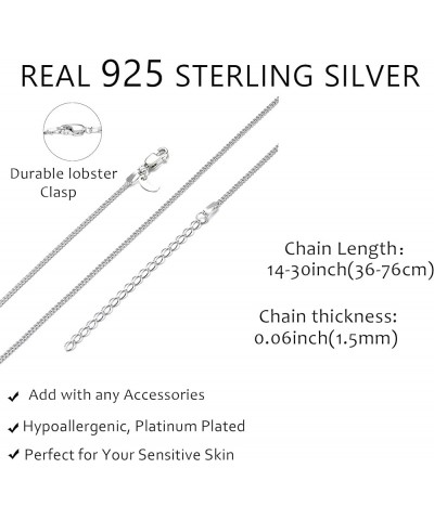 925 Sterling Silver Rope Chain Necklace for Women Men 1.1mm 1.5mm Twist Link Curb Chain Necklace With Lobster Claw Clasp 14 1...