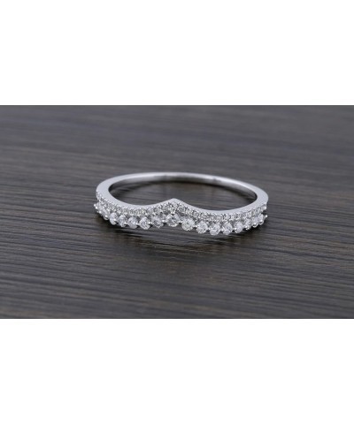 0.25 Carat Round White Diamond Chevron Wedding Band for Women in 14K Solid Gold 10 Solid White Gold $180.22 Bracelets