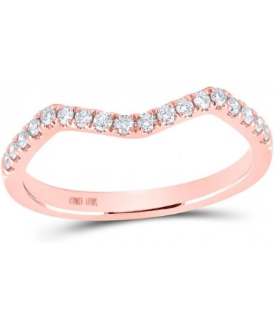 10K Rose Gold Womens Round Diamond Curved Enhancer 1/5 Cttw For Womens Engagement Wedding Anniversary Ring Band $134.46 Rings