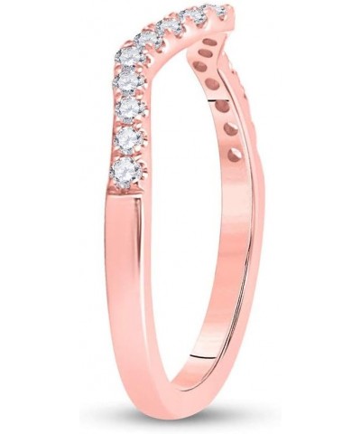 10K Rose Gold Womens Round Diamond Curved Enhancer 1/5 Cttw For Womens Engagement Wedding Anniversary Ring Band $134.46 Rings