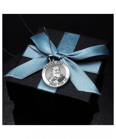 Padre Pio Religious Medal Only or Medal With Engraving - in Sterling Silver, 10K, or 14K Gold 1 x 1 Inch Medal With Engraving...