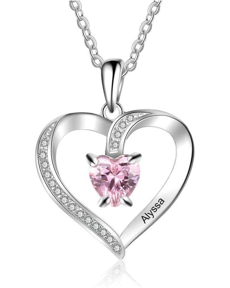 Personalized Names Heart Necklace with Simulated Birthstone Pendant Necklace for Women Mother Girls Style 1 $14.99 Necklaces