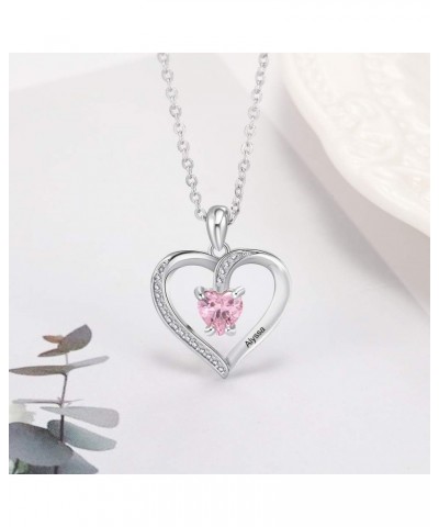 Personalized Names Heart Necklace with Simulated Birthstone Pendant Necklace for Women Mother Girls Style 1 $14.99 Necklaces